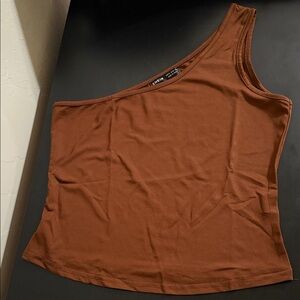 SHEIN Rust One-Shoulder Tank Top Size Medium